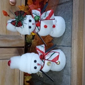 Snowman xmas decor hand made.new without tags